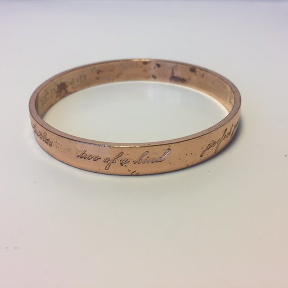 KATE SPADE Rose Gold Best Friend Ever Bangle - Picture 11 of 16